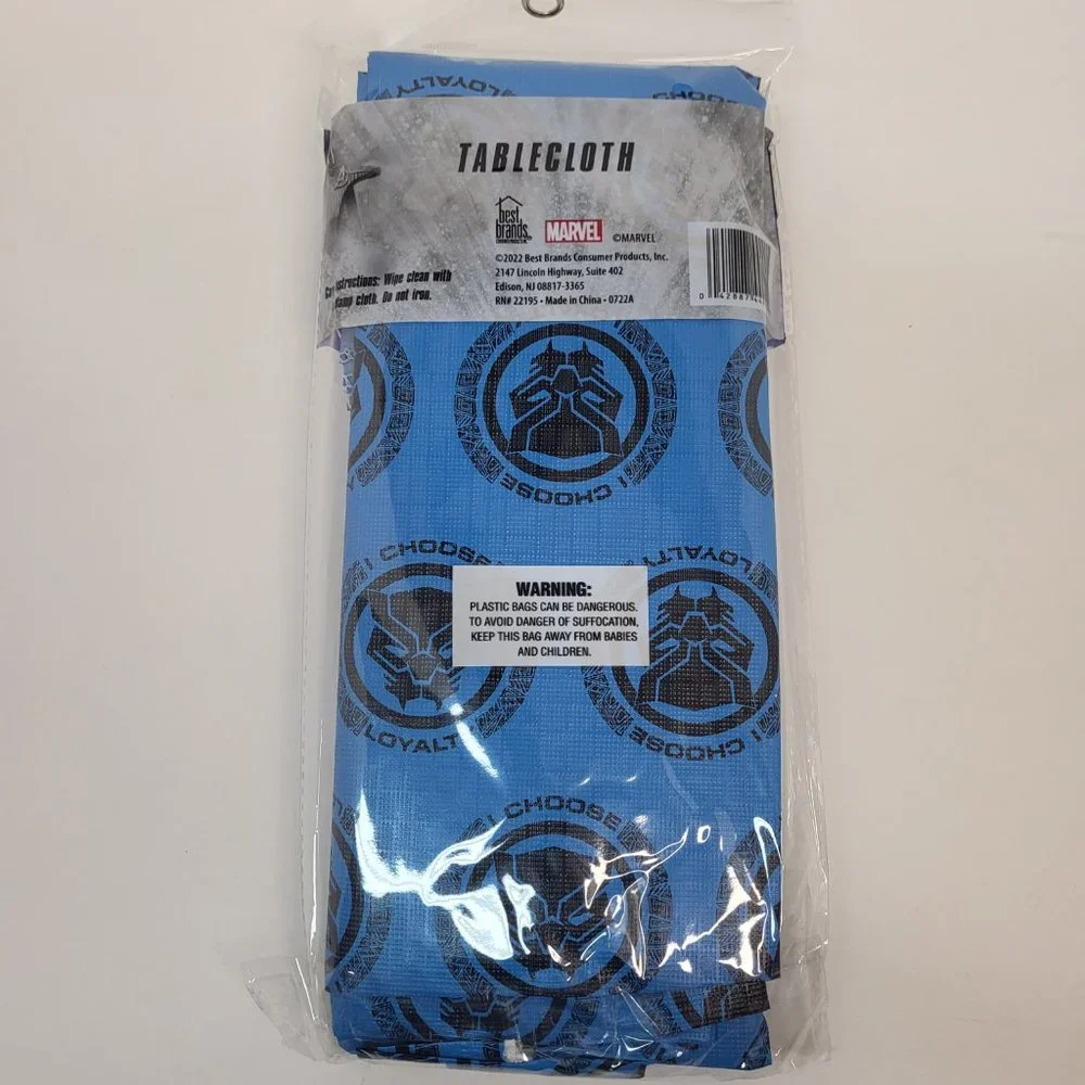 Marvel Black Panther Wakanda Forever‎ Tablecloth 52x70in Blue Black New Party